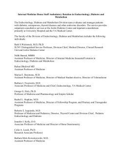 Endocrinology Team Amb. Rotation in Endocrin. Diabetes and