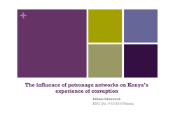 The influence of patronage networks on Kenya`s experience of