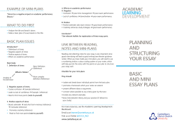 resource 2 - Basic and mini essay plan