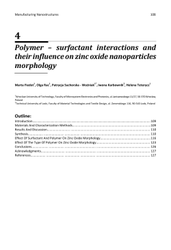 Polymer &ndash; surfactant interactions and their influence on zinc oxide