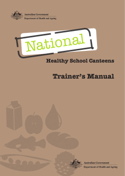 Healthy School Canteens Trainer`s Manual