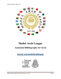MAL Annotated Bibliography for Syria()