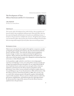 The Development of Trust African Americans