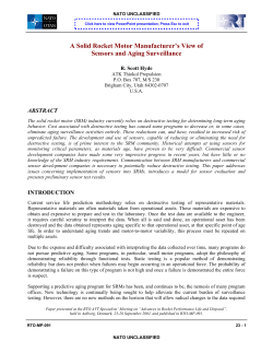 A Solid Rocket Motor Manufacturer`s View of Sensors and Aging