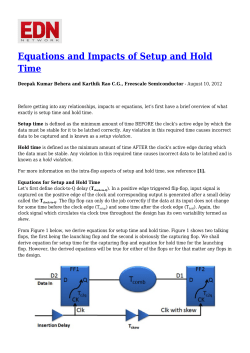 Equations and Impacts of Setup and Hold Time