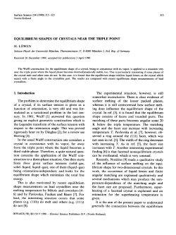 EQUILIBRIUM SHAPES OF CRYSTALS NEAR THE