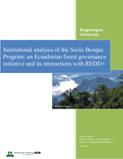 Institutional analysis of the Socio Bosque Program