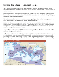 Setting the Stage &mdash; Ancient Rome