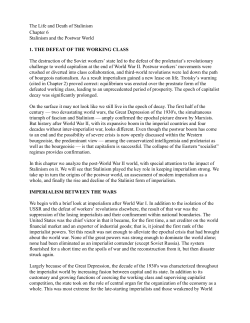 Chapter 6 - Stalinism and the Postwar World