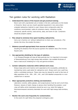 Ten golden rules for working with Radiation