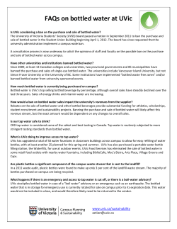 FAQs on bottled water at UVic