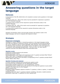 Answering questions in the target language - Edexcel