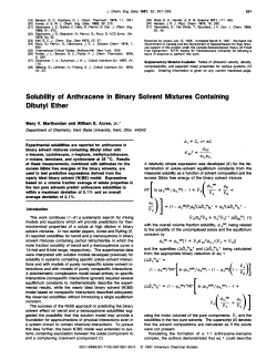 Solubility of anthracene in binary solvent mixtures containing dibutyl