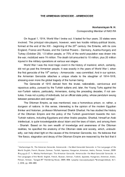 THE ARMENIAN GENOCIDE - ARMENOCIDE Hovhannisyan N. H.