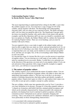 Understanding pop culture - Society and Culture Association