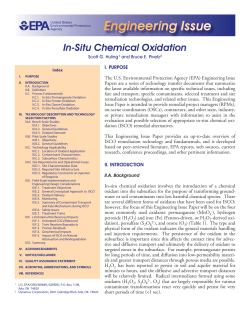 Engineering Issue Paper: In Situ Chemical Oxidation - CLU-IN