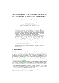 Maximizing Small Root Bounds by Linearization and Applications to