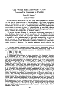 "Good Faith Exception" Cases