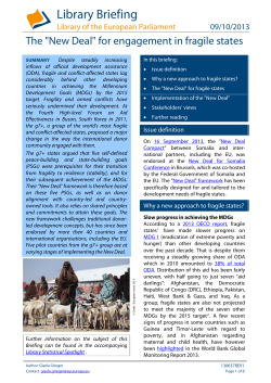 "New Deal" for engagement in fragile states