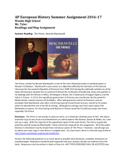 AP European History Summer Assignment 2016-17