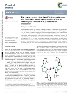 The boron&ndash;boron triple bond? - RSC Publishing
