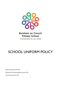 School Uniform Policy - Burnham on Crouch Primary School