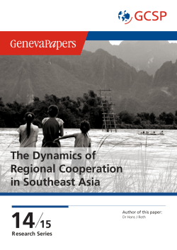 The Dynamics of Regional Cooperation in Southeast Asia