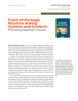 Front-of-Package Nutrition Rating Systems and Symbols