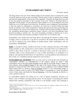 EXTRAORDINARY WRITS - National Liberty Alliance