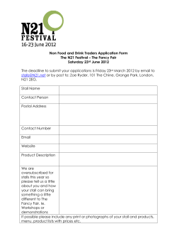 To apply for a stall at The Fancy Fair on Winchmore Hill