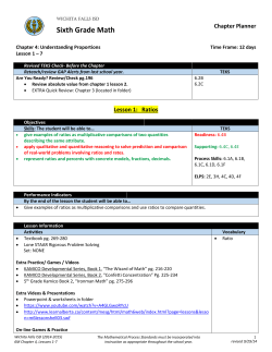Sixth Grade Math - Wichita Falls ISD