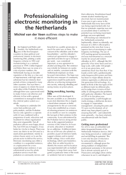 Professionalising electronic monitoring in the Netherlands