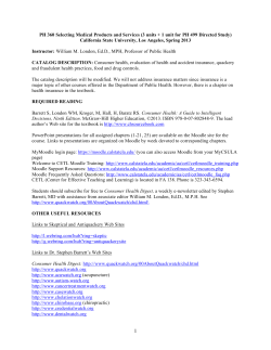 PH 360 Selecting Medical Products and Services (3 units + 1 unit for