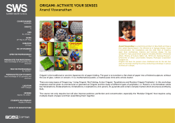 ORIGAMI: ACTIVATE YOUR SENSES Anand Viswanathan
