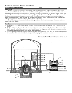 Nuclear Power Plants Integrated Science 4 Honors