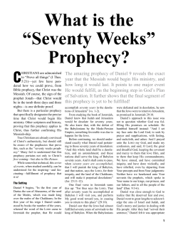 "Seventy Weeks" Prophecy? - The Restored Church of God