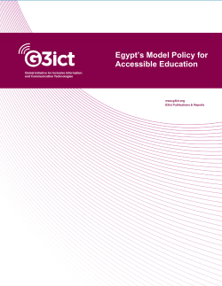 Egypt`s Model Policy for Accessible Education
