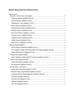 Local Bonsai Resources - Bonsai Society of Portland