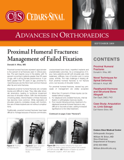 Proximal Humeral Fractures - Cedars