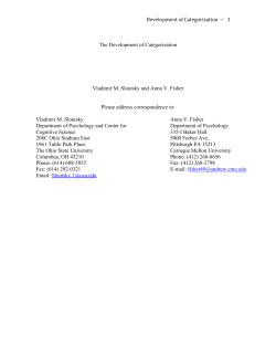 Development of Categorization - Cognitive Development Lab