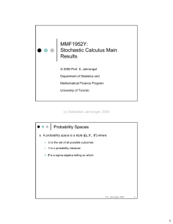 MMF1952Y: Stochastic Calculus Main Results