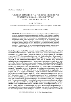 further studies of a ferrous iron doped synthetic kaolin