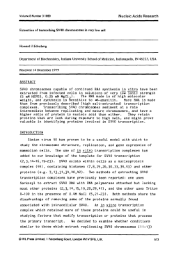 Extraction of transcribing SV4O chromosomes in very low salt