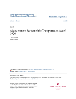 Abandonment Section of the Transportation Act of 1920