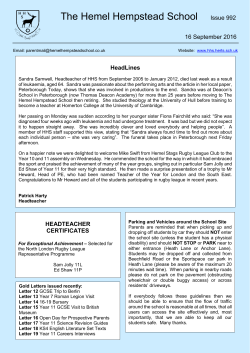 Hemel News September 16 - The Hemel Hempstead School