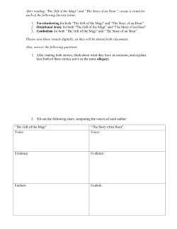 After reading “The Gift of the Magi” and “The Story of an Hour