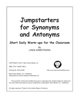 Jumpstarters for Synonyms and Antonyms