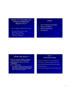 Monitor Unit Calculations for Photons and Electrons