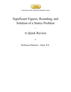 Significant Figures, Rounding, and Solution of a Statics