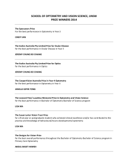 2014 - School of Optometry and Vision Science